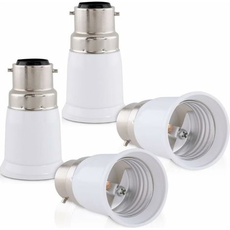 4x adaptateur de douille - Convertisseur douilles B22 vers E27 - Adaptateur de support de lampe culot baïonnette pour ampoule LED halogène (1/4)