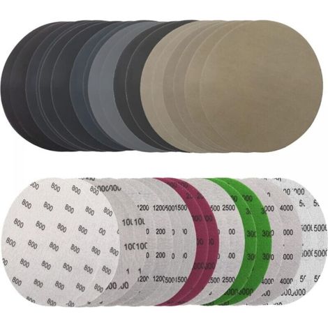 36er-Pack 125-mm-Schleifpapier, runde Schleifscheiben, 125-mm-Schleifscheibe, Nass- und Trockenschleifscheiben 800/1000/1200/1500/2000/2500/3000/4000/5000 für 125-mm-Rundschleifscheibe