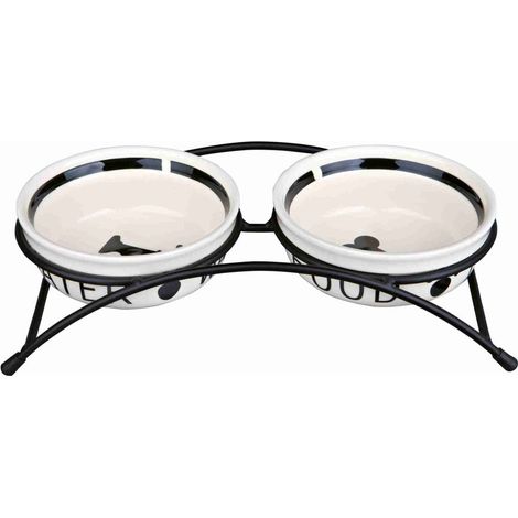 Eat-on-feet set di ciotole in ceramica bianco/nero: 2x1.6l/diametro 20cm