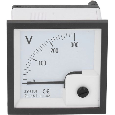 Voltmètre analogique à aiguille 0-300V pour tableau et équipement, indicateur de tension pointeur ABS noir 72L8v (1/5)