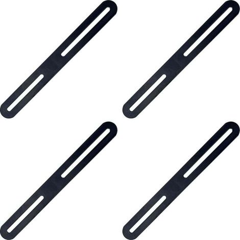 Piastre di montaggio, staffe angolari, staffe di fissaggio piatte, XU, fissaggi piatti dritti - 4 pezzi, connettore XU, riparazione 215×24×3 mm raccordo per giunti e mobili (nero) KZQ - KZQ (1/4)
