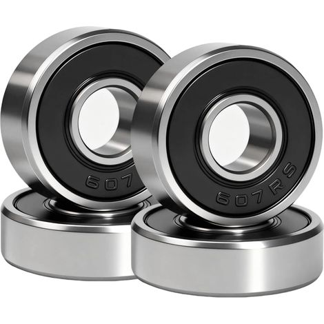 607RS Ball Bearing 7x19x6mm 4pcs, Frictionless ABEC 9, 607 2RS for Skateboard, Electric Longboard, Sealed Ball Bearing (607rs 4ps) (1/5)
