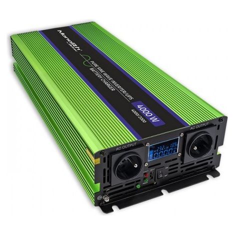 Wechselrichter Qoltec Monolith 2000 W Aluminium LCD-Bildschirm (1/3)