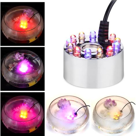 Atomizador para fuentes, estanques y humidificadores de aire, con 12 colores de luz LED diferentes. (1/5)