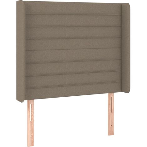 Testiera Testata del letto ad Orecchio Tortora 103x16x118/128 cm in Tessuto (1/5)