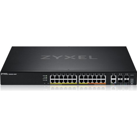 Zyxel XGS2220-30HP, routeur Gigabit Ethernet administrable de niveau 3 (10/100/1000) avec alimentation par Ethernet (PoE), noir (1/5)