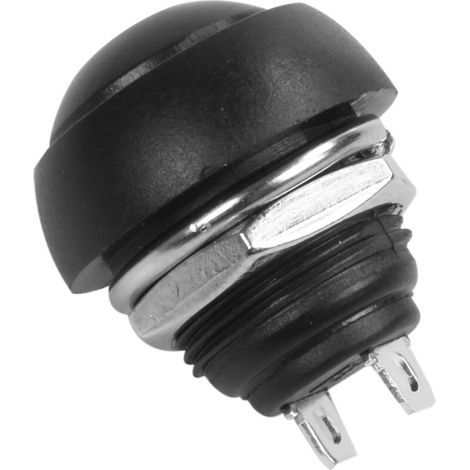 ALLIANDISNoir 5X Pcs 12Mm éTanche Momentané ON / OFF Bouton-Poussoir Rond SPST Interrupteur (1/4)