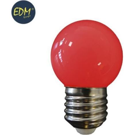 Ampoule LED sphérique mate E27 1,5W 200 lumens rouge - - 35445 (1/3)
