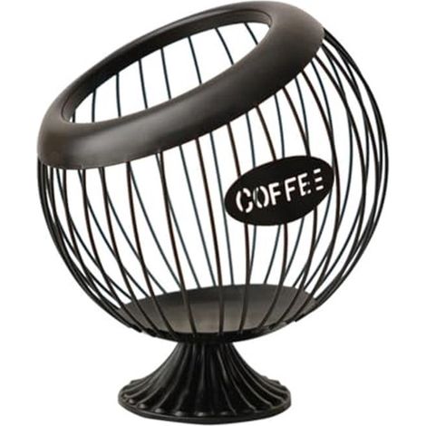 Panier à bonbons - Décoration - Décoration de salon - Panier de rangement pour capsules de café - Panier de rangement pour en-cas et fruits secs - En alliage - 23 x 19,5 x 19,5 cm - Noir (1/5)