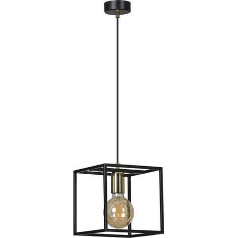 Suspension Emibig Karmen noire laiton E27 Ø15cm pour LED (1/5)