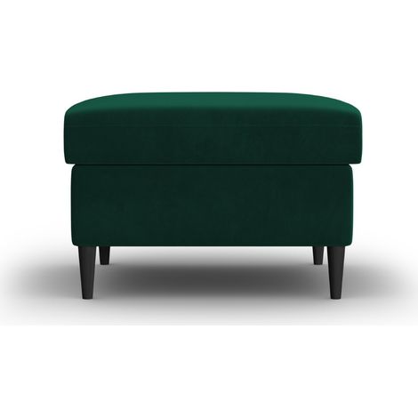 Pouf en velours vert bouteille (1/5)