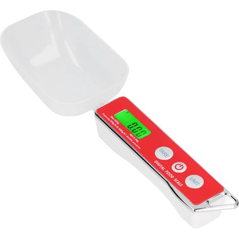 Löffelwaage, 500 g/0,1 g Lebensmittelwaage, digitale elektronische Küchenwaage mit LCD-Display für Kaffee, Backen, Reis, Mehl, Gewürze (rot)