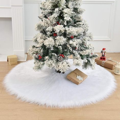 Jupe d'arbre de Noël, couverture d'arbre de Noël, couverture d'arbre de Noël ronde, adaptée à l'arbre de célébration de vacances de décoration de Noël (1/5)