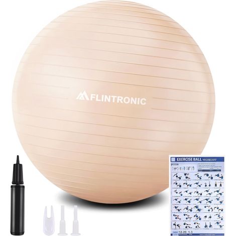 Pregnancy Ball, Ultra-Thick Anti-Explosion Yoga Ball, Gym Ball with Quick Pump, Fitness Ball for Sports, Pilates, Pregnancy and Childbirth - Artificial - 55cm/65cm (1/5)