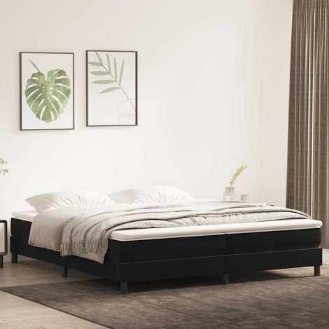 vidaXL Sommier à lattes de lit sans matelas noir 200x220 cm velours (1/5)
