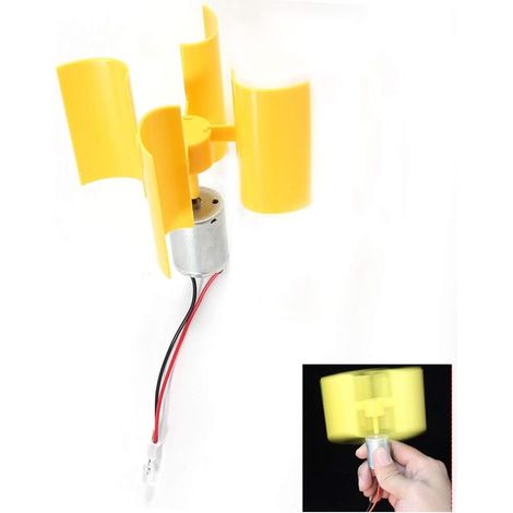 Mini générateur d'éoliennes Verticales, Kit De Bricolage Petites Éoliennes, Turbine éolienne 0,55 W 5,5 m/s générateur éolien Vertical Kit Moteur générateur éolien Modèle à Monter soi-même (1/5)