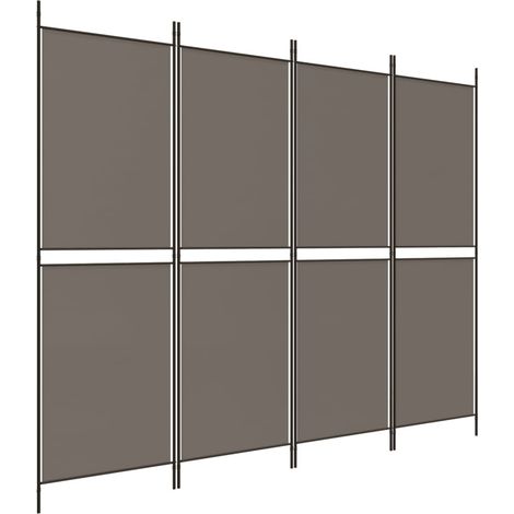 Paravent Cloison de séparation 4 panneaux, Pour Jardin, Balcon, Terrasse Anthracite 200x180 cm Tissu OIB2380E