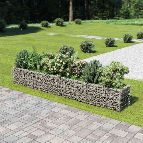 Lit surélevé à gabion Acier galvanisé 360x50x50 cm