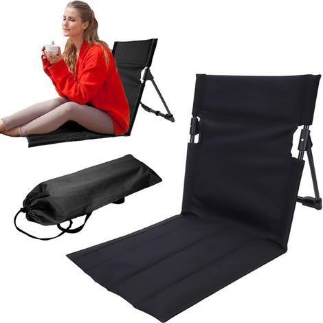 Tapis De Plage avec Dossier, Oxford Tapis De Plage Pliable, Légère Matelas De Plage Pliable avec Sac de Transport, Chaise De Sol Camping pour Jardin Camping Pique-Nique Voyage et Vacances (1/5)