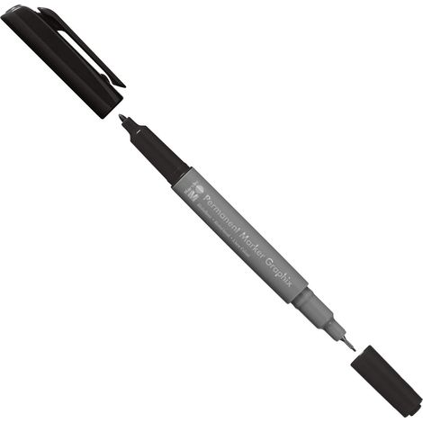 Marqueur permanent noir double pointe 1-2 mm 0,5 mm Couleurs vives, séchage rapide, encre à base d'alcool, faible odeur et imperméable (1/5)