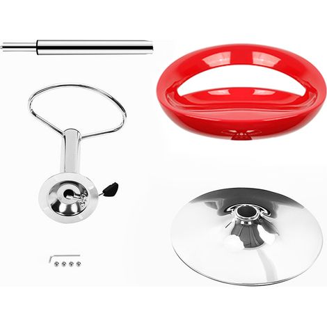Haloyo 4er-Set Design-Barhocker aus ABS-Kunststoff, Hochstühle mit Rückenlehne und Fußstütze, 360° drehbar, höhenverstellbar, Chrombein,Rot (1/5)
