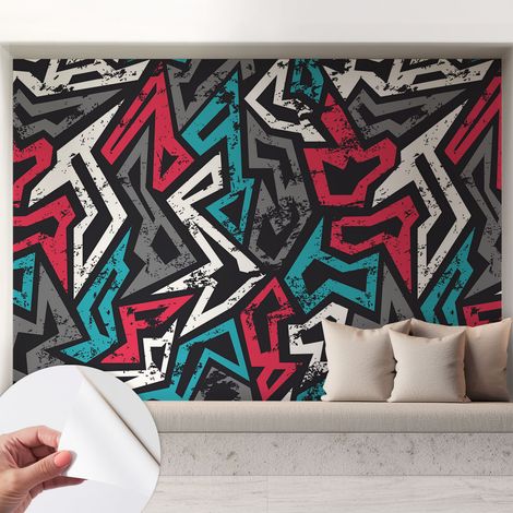 Papier peint autocollant adhésif installation rapide du papier peint durable et résistante Mosaïque abstraite 208x146 cm (1/5)