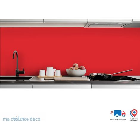 Crédence : Rouge fraise RAL 3018 - Alu composite - 120 - 60 (1/3)