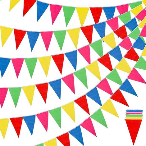 Guirlande Fanions 100m - Multicolore - Intérieur Extérieur - Décoration Fête Jardin Mariage (1/5)