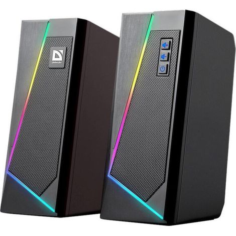 Altavoces Bluetooth USB Defender SOLAR 3 2.0 de 10 W con retroiluminación RGB