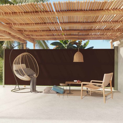 Auvent Marquise latéral rétractable de patio, Store Banne pour Jardin Balcon Terrasse, 180x600 cm Marron OIB8887E (1/5)