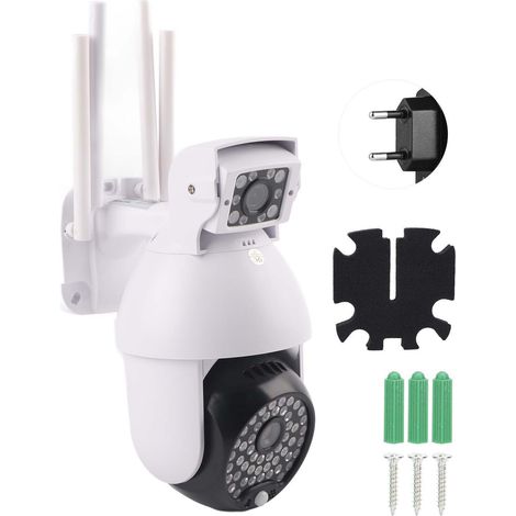 Caméra PTZ Wifi 1080P 60 LEDs Double Objectif IP66 Étanche Détection Mouvement Vision Nocturne Sécurité Intérieure 100-240V (1/5)