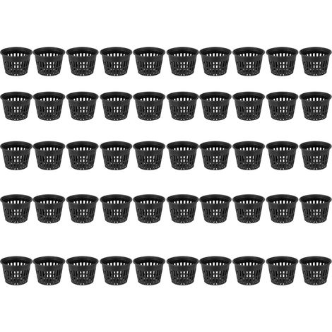 Lot de 50 pots ronds en plastique à mailles perforées de 7,6 cm (3 pouces) pour la culture hydroponique, idéaux pour les plantes de balcon ou de bureau. (1/5)