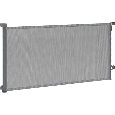 Barre de sécurité chien rétractable extensible 180 cm ancrage escalier porte Gris