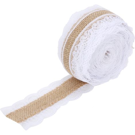 Rouleau de Dentelle en Jute 10m pour Décoration de Mariage, Anniversaire et Accessoires DIY