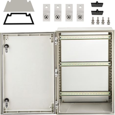 Mophorn Contenitore in acciaio NEMA, 60 x 40 x 23 cm NEMA 4X Scatola elettrica in fibra di vetro, IP66 impermeabile e antipolvere, scatola di giunzione per interni/esterni con piastra di montaggio (1/5)