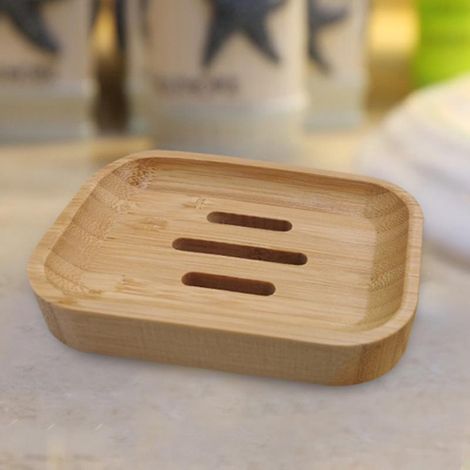 un Ensemble De Porte-savon En Bambou Et Porte-savon Main En Bois Pour Le Stockage Du Savon Ou De L'ponge (1/5)