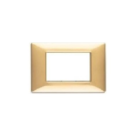 Vimar plana placca 3 moduli tecnopolimero colore  oro lucido 14653.24