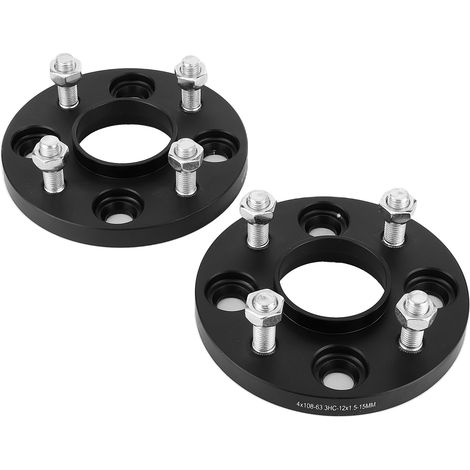 Jeu de 2 Entretoises de Roue Centrées Moyeu 4x108mm Alésage 63,3mm pour Ford Fiesta, Focus, Mondeo RS ST - Adaptateur Jante en Alliage, Kit de Cales (1/5)