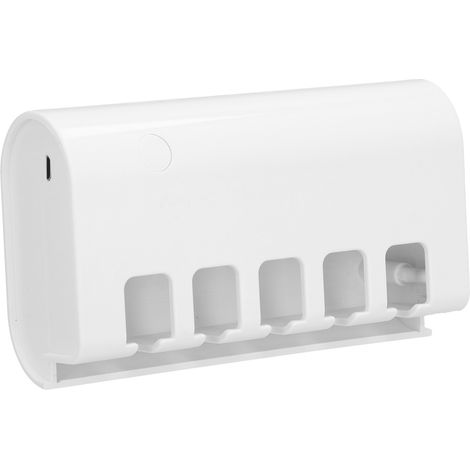 Porte-brosse à dents avec stérilisateur UV, chargeur intégré, blanc, pour salle de bain, 2 pièces (1/5)