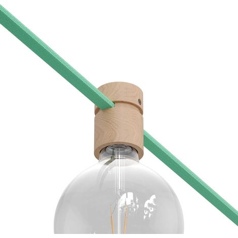 creative cables - Support de lampe en bois pour câble caténaire et système Filé. Fabriqué en Italie (1/5)