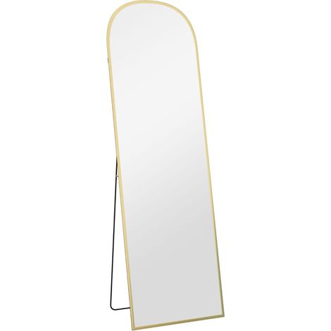 Miroir sur pied design moderne 50x161 cm doré déco chambre dressing élégant