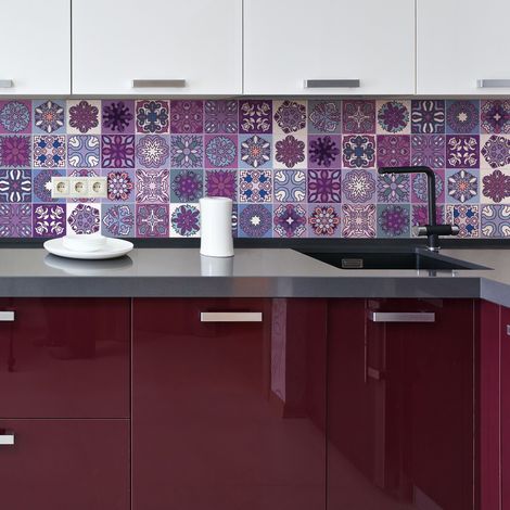 Sticker Mural Carrelage adhésif Cuisine Salle de Bain - 24 STICKERS CARRELAGES AZULEJOS TRIKALA - 24stickers10x10cm (1/4)
