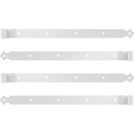 Store Menuiserie – Lot de 4 pentures droites en aluminium 544 mm – Couleur blanche – Fixation robuste avec 5 trous carrés – Pour volets battants (1/5)