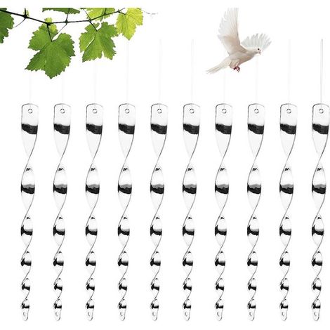 Dischi dissuasori per uccelli riflettenti ad alta efficienza - Set da 10 pezzi per balcone e giardino - 29,5 cm, argento (1/5)