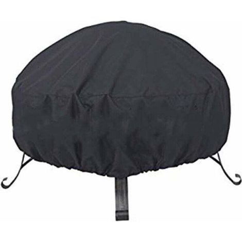 Housse De Protection Multi-Usage Pour Brasero Rond Noir Étanche À La Poussière Avec Cordon De Serrage Pour Poêle (L : 92 X 31 Cm)..
