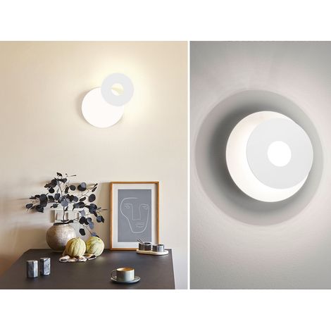 LED Wandleuchte HENNES Weiß rund mit verstellbarem Ring, Ø 18cm