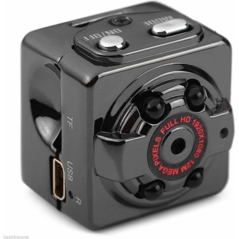 Mini caméra espion, HD1280960P avec surveillance sans fil et détecteur de mouvement caméra de poche à vision nocturne infrarouge enregistreur HD pour animaux de compagnie nounou (noir) (1/2)