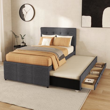 Letto struttura letto estraibile con 3 cassetti OKMYHOME