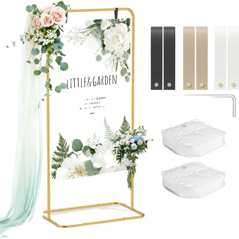 Cartello per matrimonio, altezza regolabile, design elegante, oro, L (1/2)