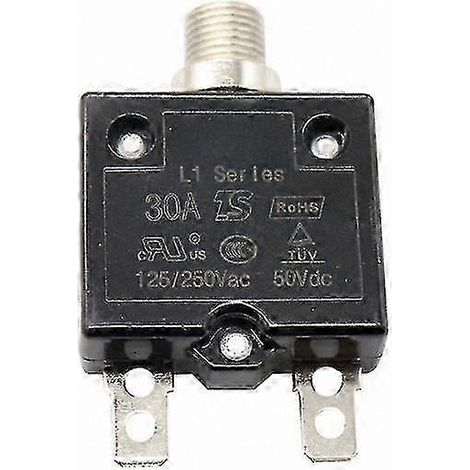 Disjoncteur thermique réarmable, montage sur panneau avec bouton-poussoir 12 V pour protection contre les surcharges, finition soignée (1/5)